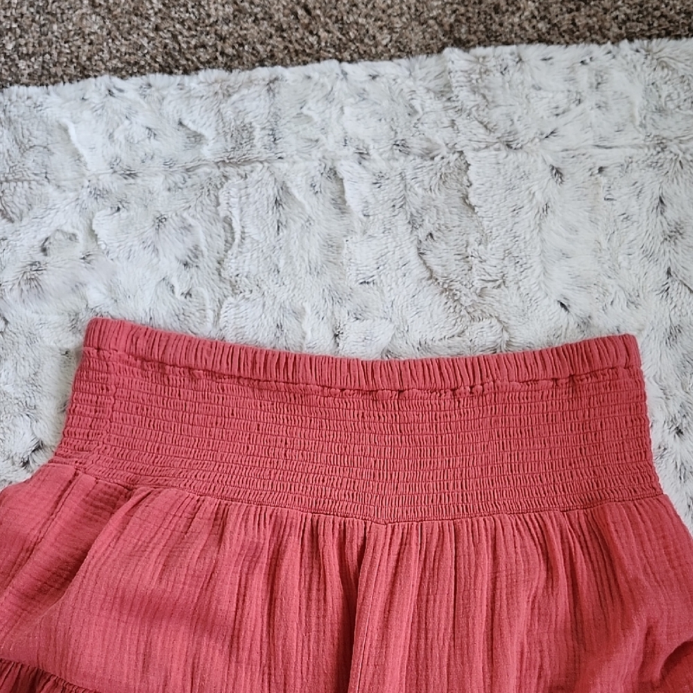 DKNY Coral Maxi Tiered Skirt With Smocked Waist NEW - Picture 7 of 13